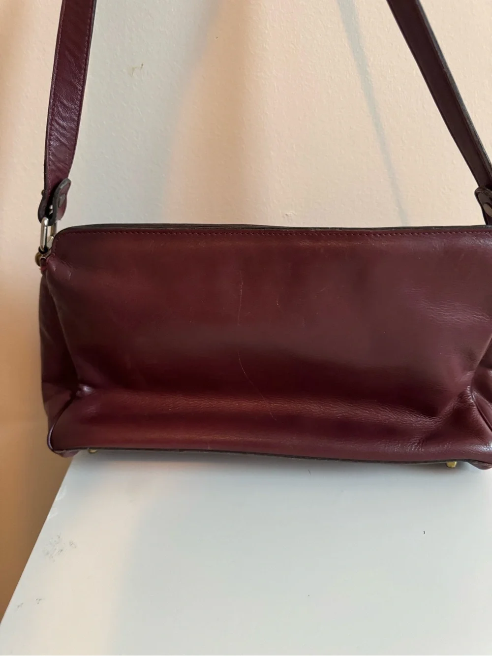 Etienne Aigner Burgundy Leather Shoulder Bag